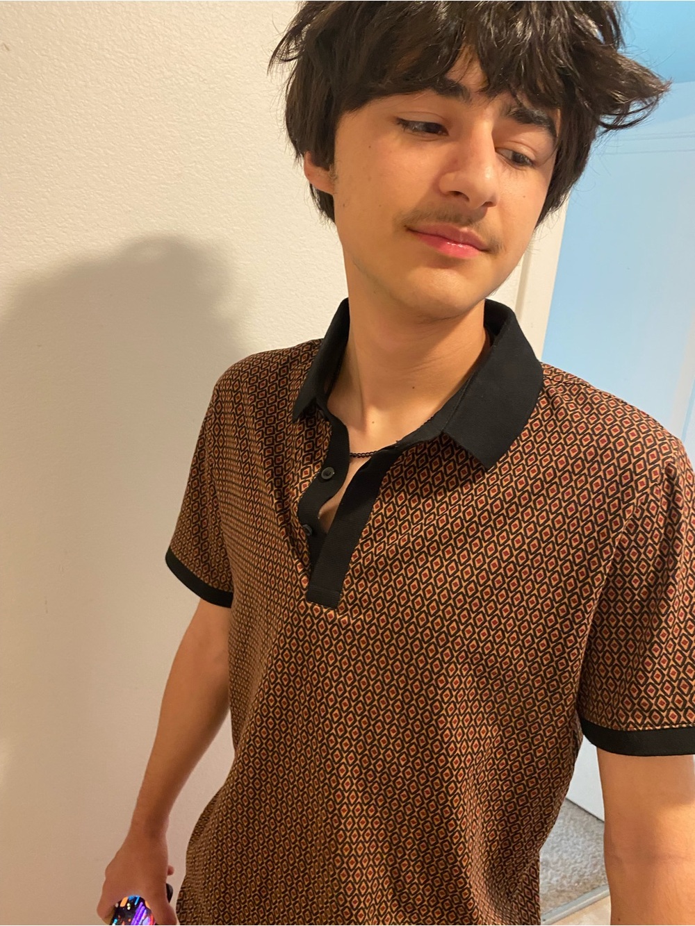 Never worn my Express Men's Polo in Rust with Black Trim